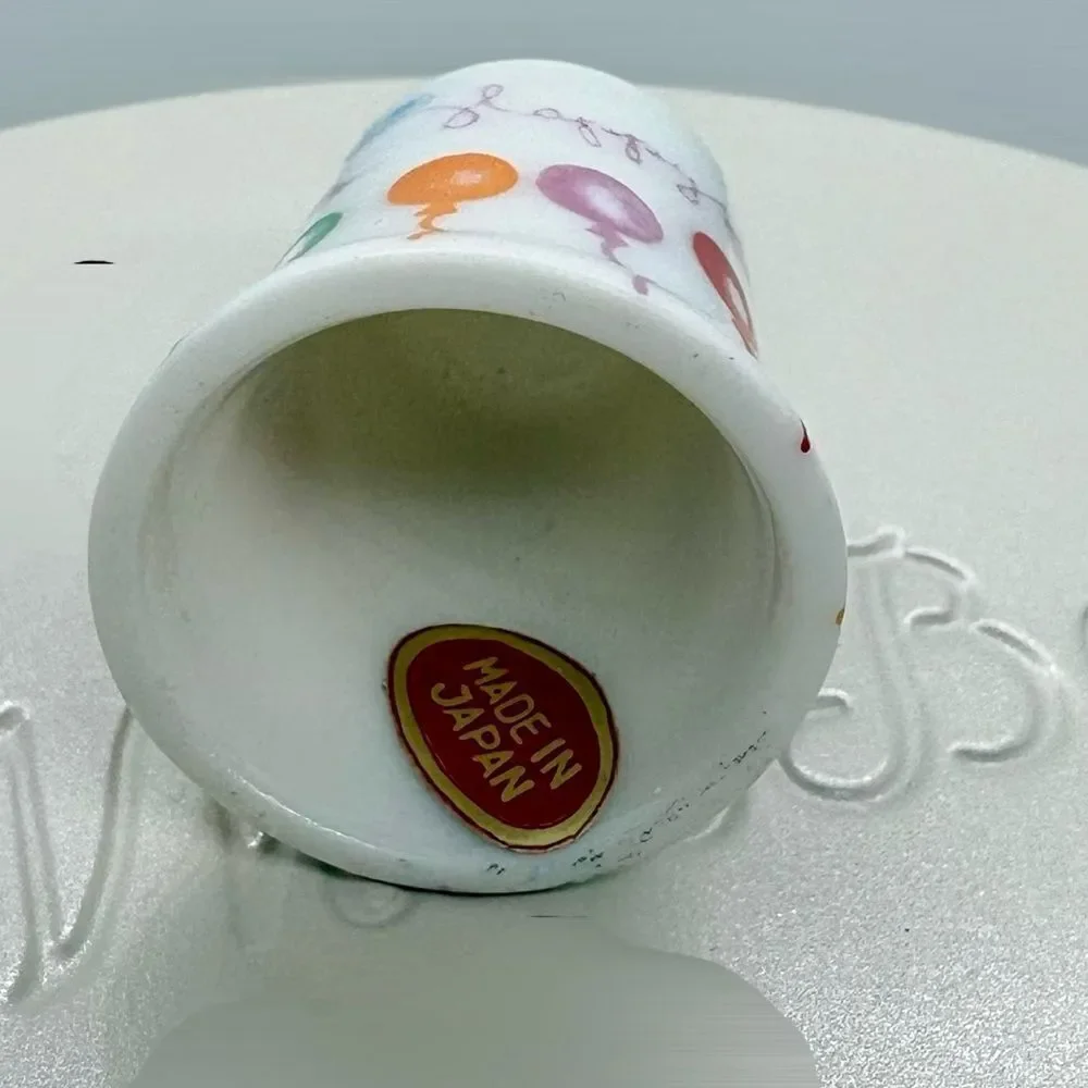 Vintage Made in Japan Birthday Balloon Ceramic Thimble – Excellent Condition